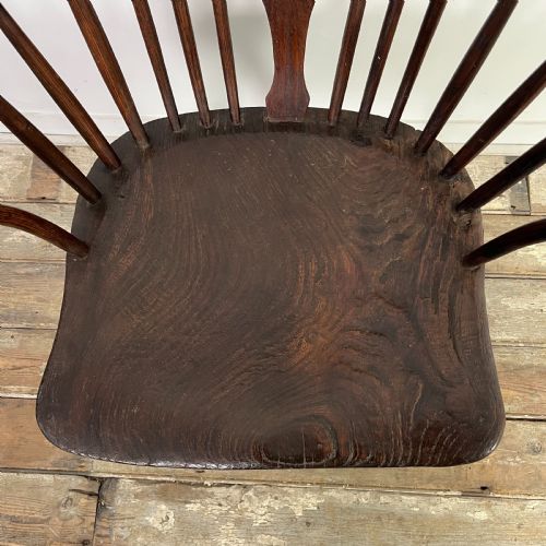 LATE 18TH C ELM STICK BACK WINDSOR - ADDITIONAL PHOTO 8