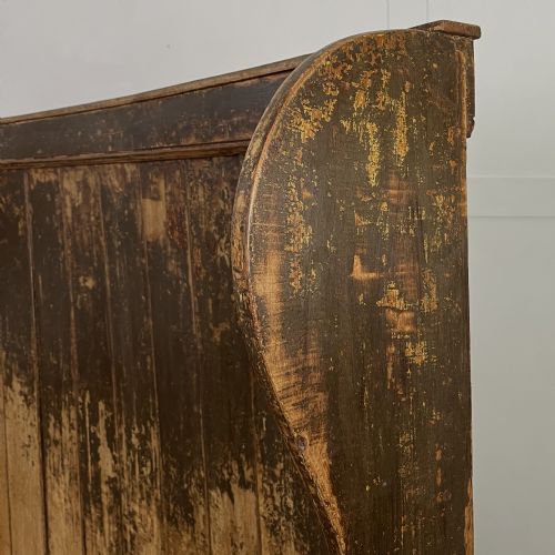 MID 19TH C PINE BARREL BACK SETTLE - ADDITIONAL PHOTO 9