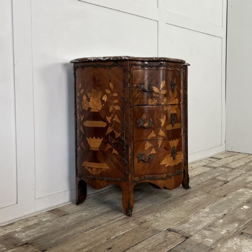 19TH C FRENCH ROSEWOOD MARQUETRY COMMODE CHEST OF DRAWERS - ADDITIONAL PHOTO 1