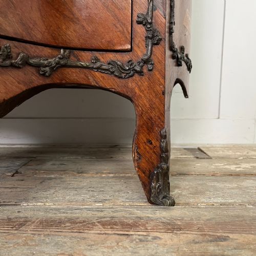 19TH C FRENCH ROSEWOOD MARQUETRY COMMODE CHEST OF DRAWERS - ADDITIONAL PHOTO 3