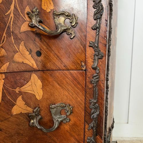 19TH C FRENCH ROSEWOOD MARQUETRY COMMODE CHEST OF DRAWERS - ADDITIONAL PHOTO 4