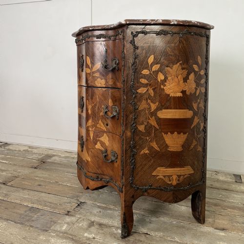19TH C FRENCH ROSEWOOD MARQUETRY COMMODE CHEST OF DRAWERS - ADDITIONAL PHOTO 10