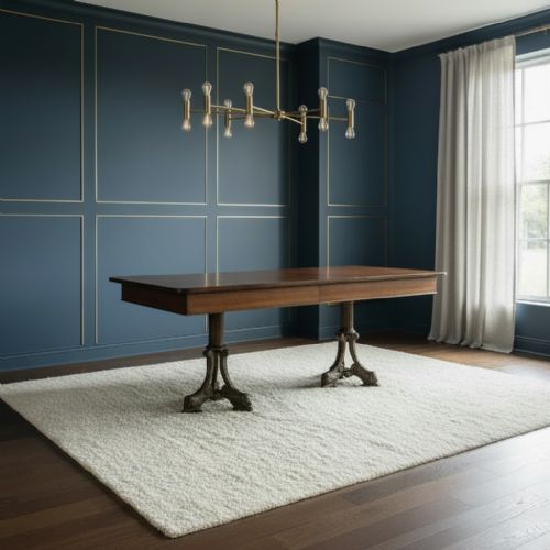 LONG VICTORIAN OAK AND CAST IRON SHIPS TABLE - ADDITIONAL PHOTO 1
