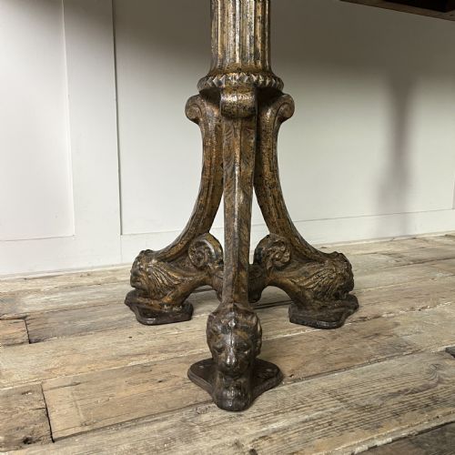 LONG VICTORIAN OAK AND CAST IRON SHIPS TABLE - ADDITIONAL PHOTO 2