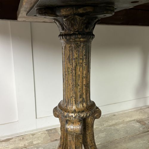 LONG VICTORIAN OAK AND CAST IRON SHIPS TABLE - ADDITIONAL PHOTO 3