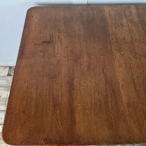 LONG VICTORIAN OAK AND CAST IRON SHIPS TABLE - ADDITIONAL PHOTO 11
