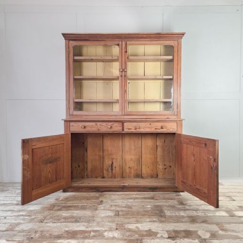 VICTORIAN PINE GLAZED KITCHEN DRESSER - ADDITIONAL PHOTO 1