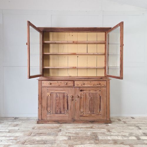 VICTORIAN PINE GLAZED KITCHEN DRESSER - ADDITIONAL PHOTO 2
