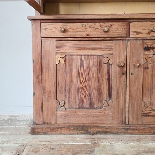 VICTORIAN PINE GLAZED KITCHEN DRESSER - ADDITIONAL PHOTO 3