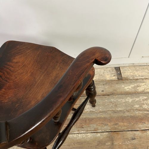 PAIR OF VICTORIAN ELM SMOKERS BOW CHAIRS - ADDITIONAL PHOTO 8