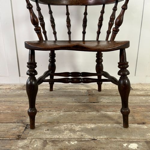 PAIR OF VICTORIAN ELM SMOKERS BOW CHAIRS - ADDITIONAL PHOTO 11