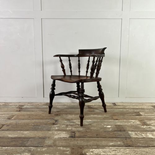 PAIR OF VICTORIAN ELM SMOKERS BOW CHAIRS - ADDITIONAL PHOTO 12