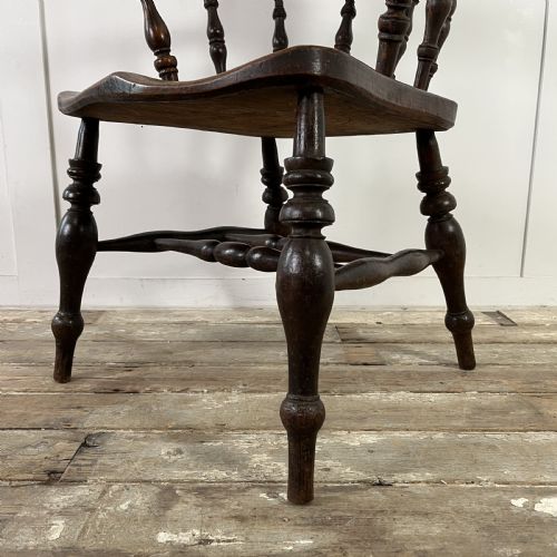 PAIR OF VICTORIAN ELM SMOKERS BOW CHAIRS - ADDITIONAL PHOTO 13