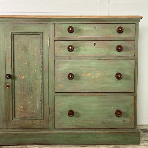 19TH C PAINTED PINE KITCHEN BASE - ADDITIONAL PHOTO 3