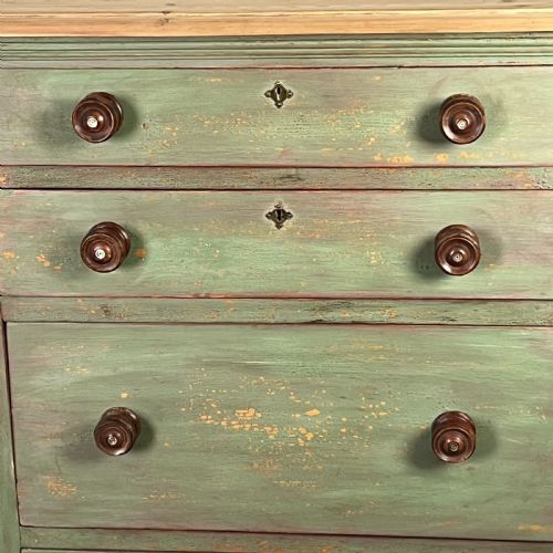 19TH C PAINTED PINE KITCHEN BASE - ADDITIONAL PHOTO 8