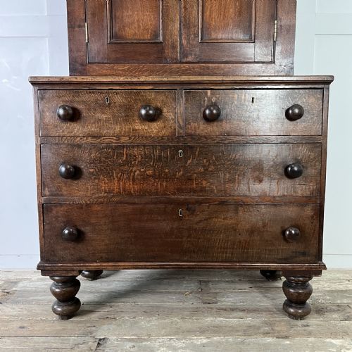 GEORGIAN OAK CUPBOARD ON CHEST - ADDITIONAL PHOTO 2