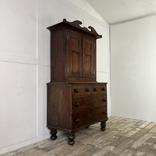 GEORGIAN OAK CUPBOARD ON CHEST - ADDITIONAL PHOTO 6
