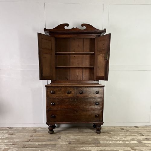 GEORGIAN OAK CUPBOARD ON CHEST - ADDITIONAL PHOTO 15
