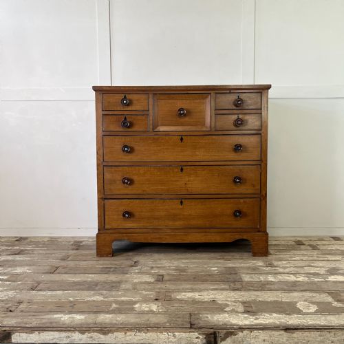 LARGE VICTORIAN SCUMBLE PAINTED PINE CHEST OF DRAWERS