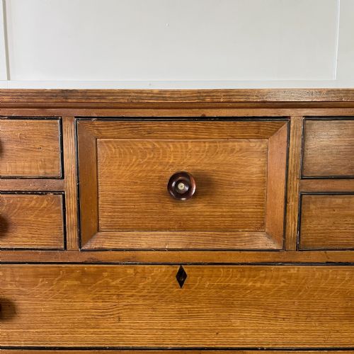 LARGE VICTORIAN SCUMBLE PAINTED PINE CHEST OF DRAWERS - ADDITIONAL PHOTO 2