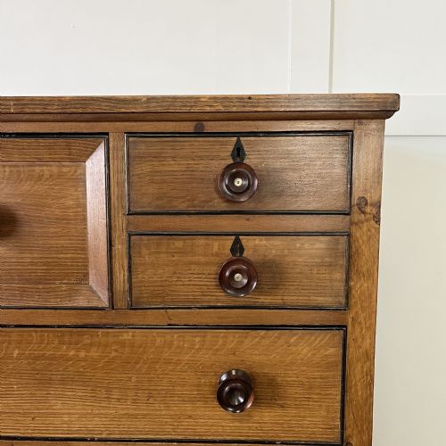 LARGE VICTORIAN SCUMBLE PAINTED PINE CHEST OF DRAWERS - ADDITIONAL PHOTO 3