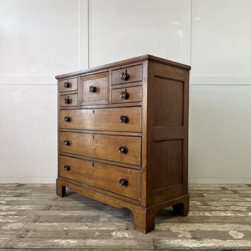 LARGE VICTORIAN SCUMBLE PAINTED PINE CHEST OF DRAWERS - ADDITIONAL PHOTO 14
