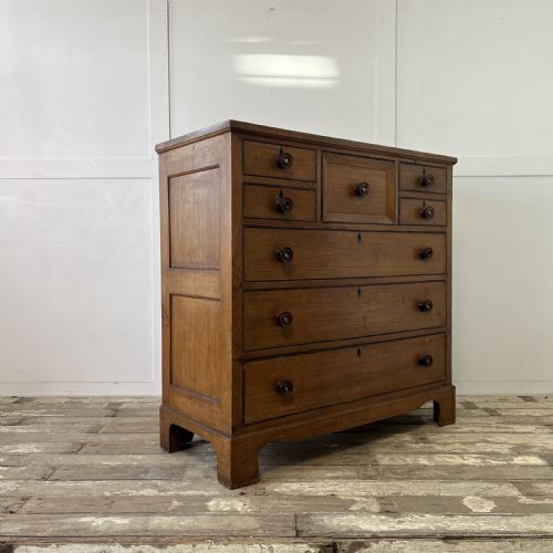 LARGE VICTORIAN SCUMBLE PAINTED PINE CHEST OF DRAWERS - ADDITIONAL PHOTO 20