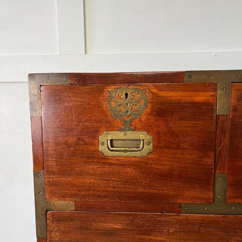 19TH C MAHOGANY CAMPAIGN CHEST OF DRAWERS - ADDITIONAL PHOTO 1