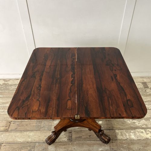 WILLIAM IV ROSEWOOD FOLDING TEA TABLE - ADDITIONAL PHOTO 7