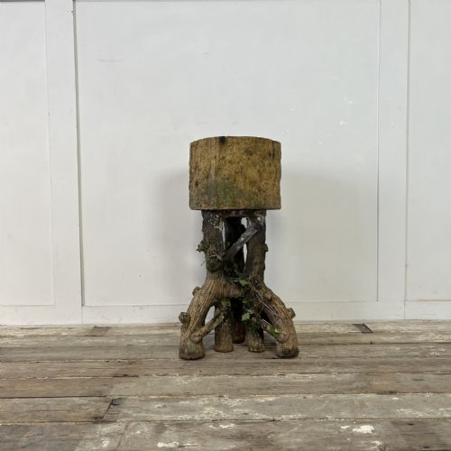 19th c terracotta faux bois planter - CATEGORY: ANTIQUE CERAMICS - DATED 19TH CENTURY