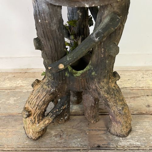 19TH C TERRACOTTA FAUX BOIS PLANTER - ADDITIONAL PHOTO 9