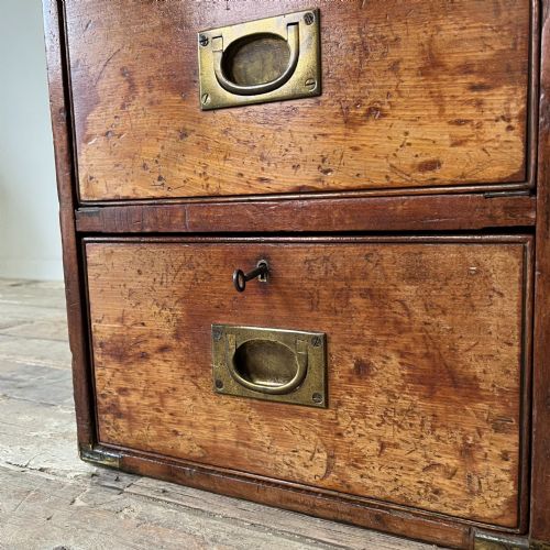 19TH C DESKTOP CAMPAIGN CHEST - ADDITIONAL PHOTO 8