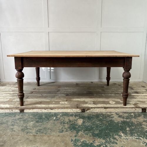 LARGE VICTORIAN PINE FARMHOUSE KITCHEN TABLE - ADDITIONAL PHOTO 1