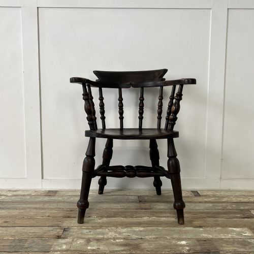 19TH C ELM SMOKERS BOW ARMCHAIR - ADDITIONAL PHOTO 1