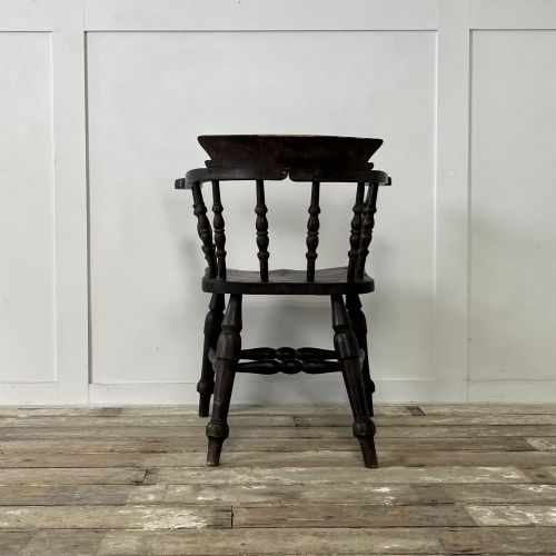 19TH C ELM SMOKERS BOW ARMCHAIR - ADDITIONAL PHOTO 5