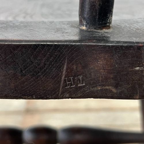 19TH C ELM SMOKERS BOW ARMCHAIR - ADDITIONAL PHOTO 9