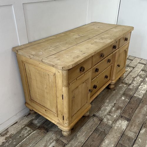 VICTORIAN PINE AND SYCAMORE KITCHEN DRESSER BASE - ADDITIONAL PHOTO 10