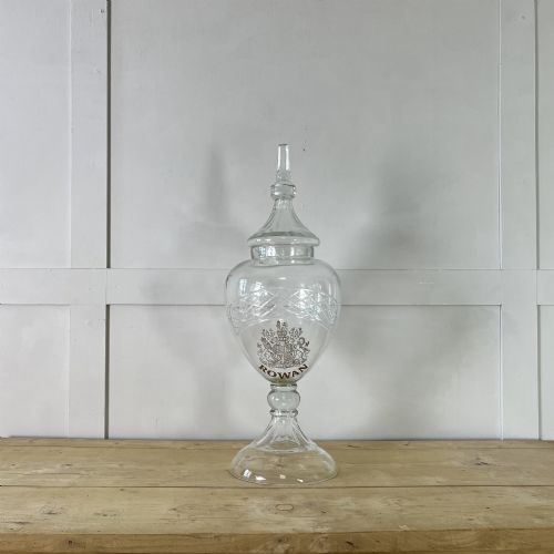 LARGE EDWARDIAN CUT GLASS APOTHECARY JAR