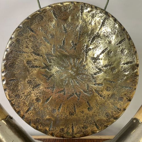 VICTORIAN HORN AND BRASS TABLE TOP DINNER GONG - ADDITIONAL PHOTO 2