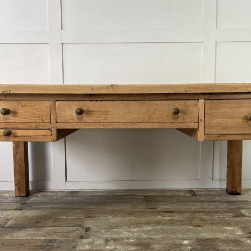 LARGE VICTORIAN PINE KITCHEN PREP TABLE - ADDITIONAL PHOTO 3