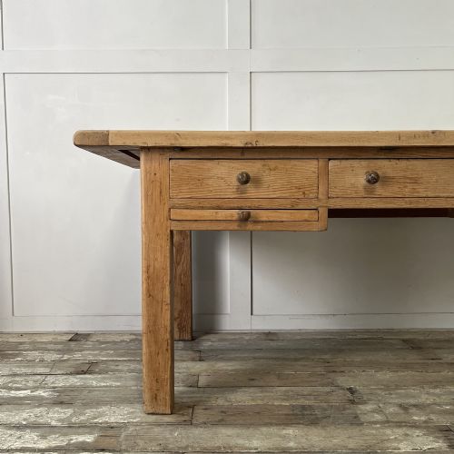 LARGE VICTORIAN PINE KITCHEN PREP TABLE - ADDITIONAL PHOTO 4