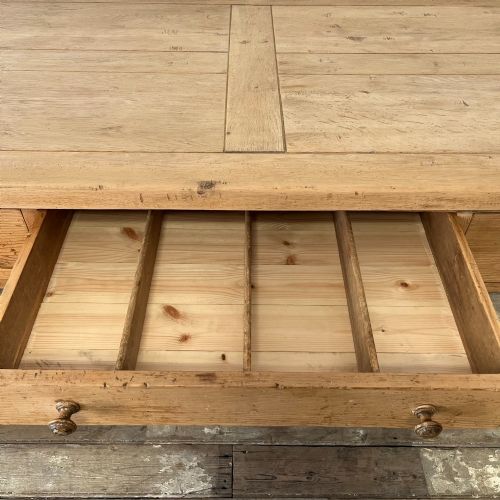 LARGE VICTORIAN PINE KITCHEN PREP TABLE - ADDITIONAL PHOTO 8