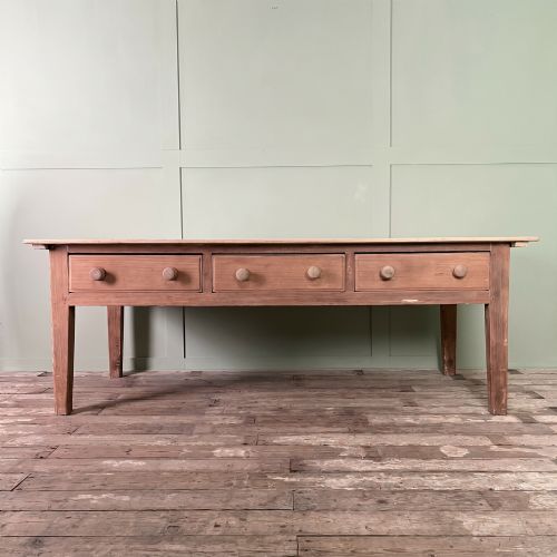 EARLY 19TH C SYCAMORE AND PINE DAIRY PREP TABLE