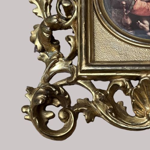 19TH C ITALIAN CARVED GILTWOOD FLORENTINE PICTURE FRAME - ADDITIONAL PHOTO 7