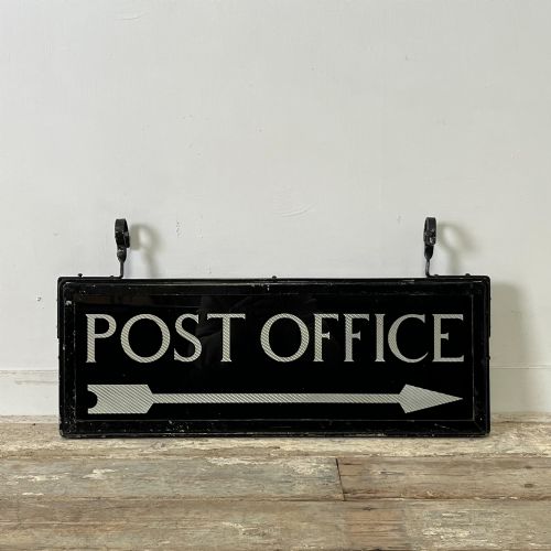 1920'S DOUBLE SIDED GLASS POST OFFICE DIRECTION SIGN - ADDITIONAL PHOTO 3