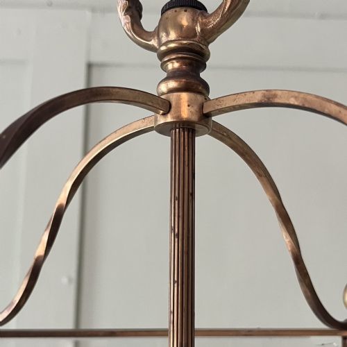 EDWARDIAN BRASS AND CUT GLASS HALL LANTERN - ADDITIONAL PHOTO 7