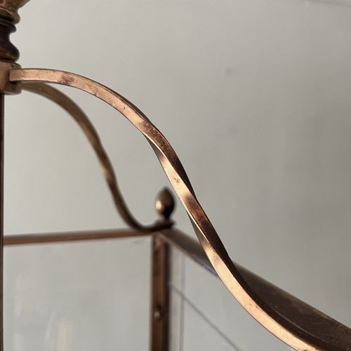 EDWARDIAN BRASS AND CUT GLASS HALL LANTERN - ADDITIONAL PHOTO 9