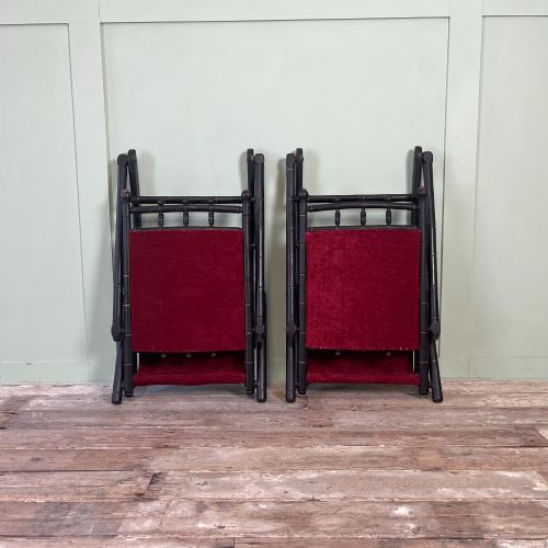 PAIR OF AESTHETIC MOVEMENT FAUX BAMBOO FOLDING ROCKING CHAIRS - ADDITIONAL PHOTO 13