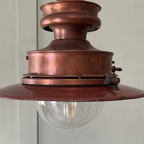 VICTORIAN COPPER RAILWAY HANGING LANTERN - ADDITIONAL PHOTO 3
