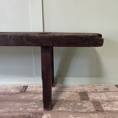 LONG EARLY 19TH C OAK BENCH - ADDITIONAL PHOTO 4